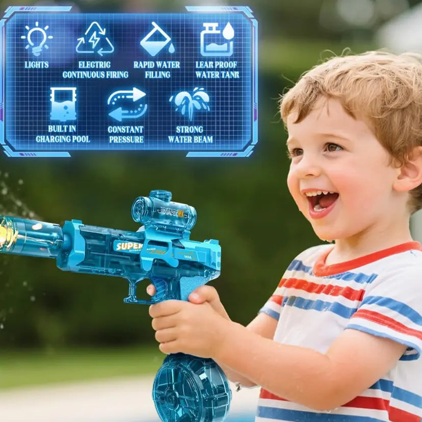 Rechargeable Electric Gel Blaster Gun with Drum Magazine | Automatic Water Gel Ball Shooter Toy for Kids & Adults