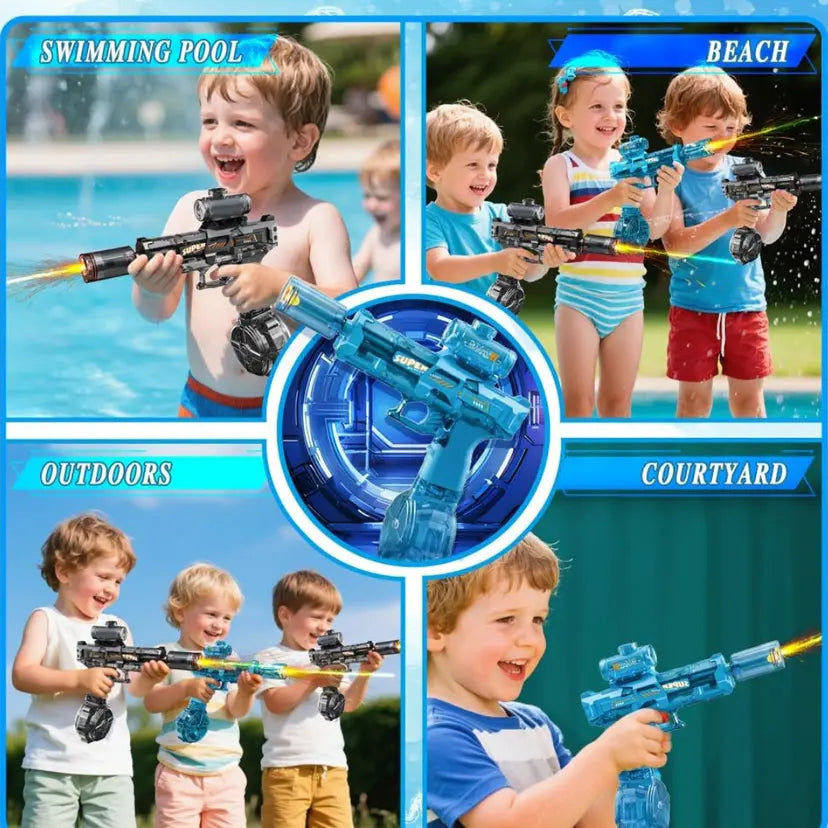 Rechargeable Electric Gel Blaster Gun with Drum Magazine | Automatic Water Gel Ball Shooter Toy for Kids & Adults